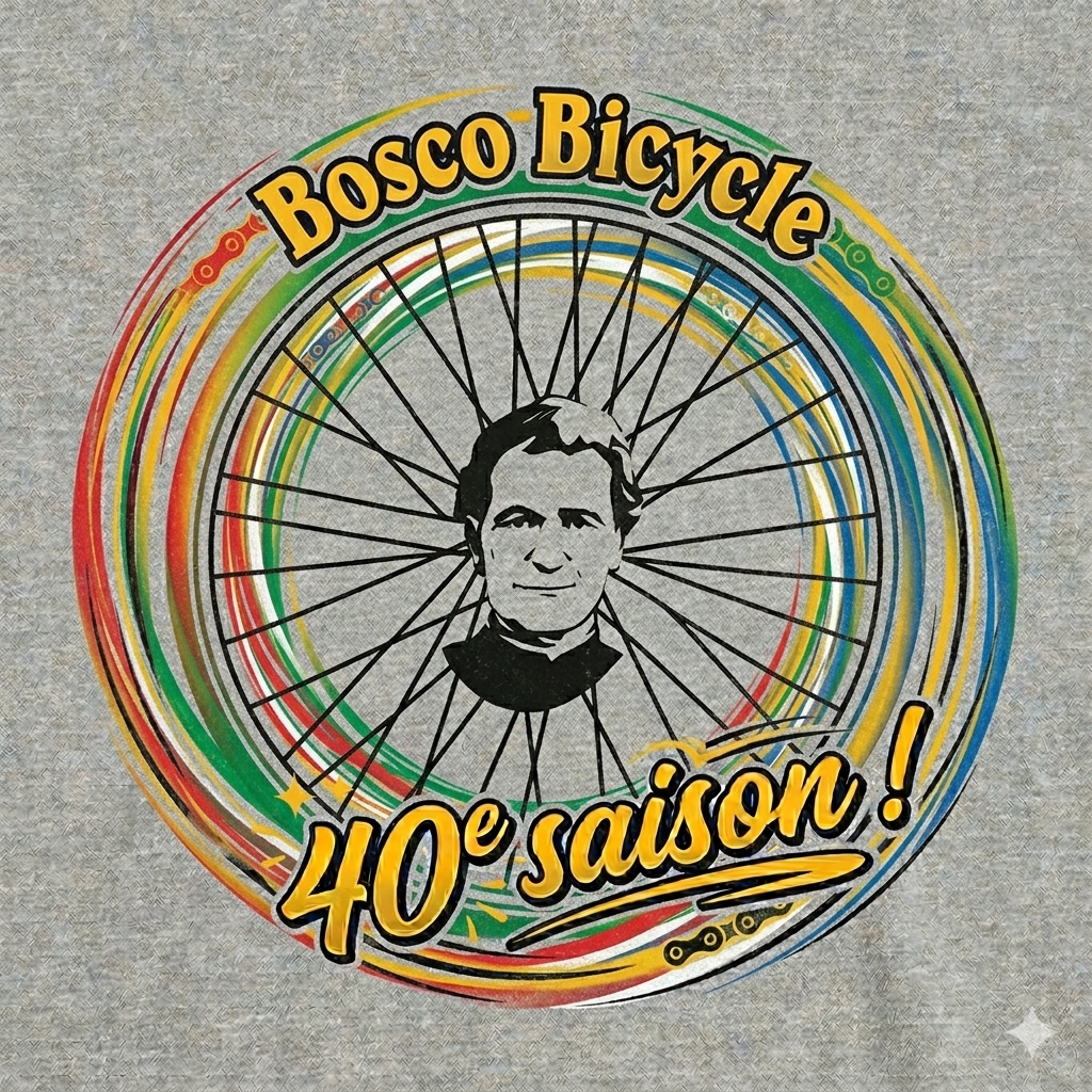 Logo for the 40th season of Bosco Bicycle