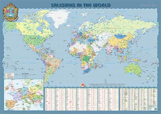 Map of Salesians in the World