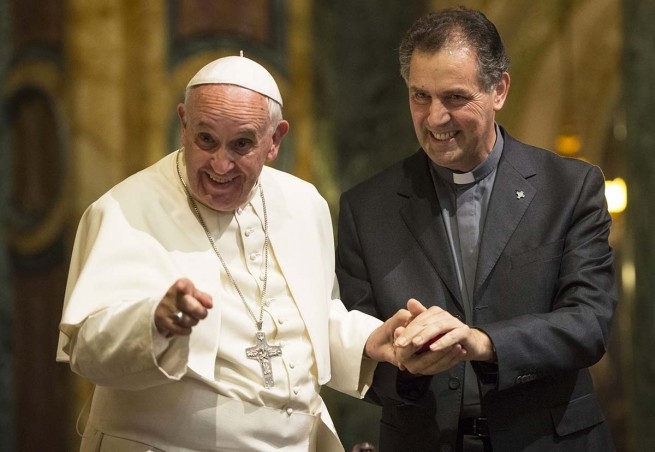 Pope Francis and Cardinal Ángel Fernandez Artime, SDB, while Cardinal Ángel served as Rector Major