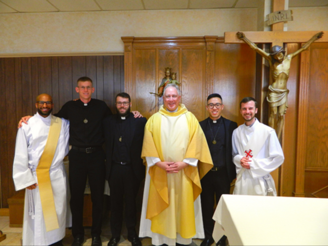 Fr. Tim with deacons and brothers 2022