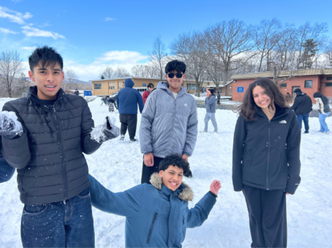 During recreation one day, participants were able to play in the snow.
