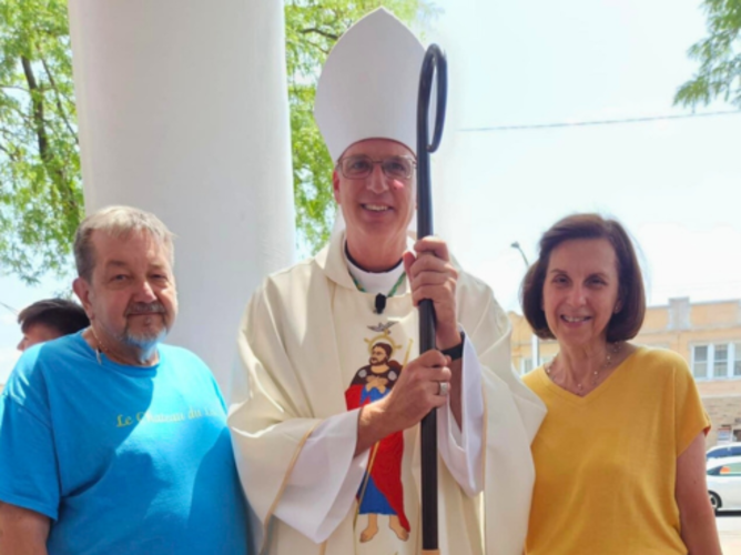 Parishioners with the Bishop at the festival