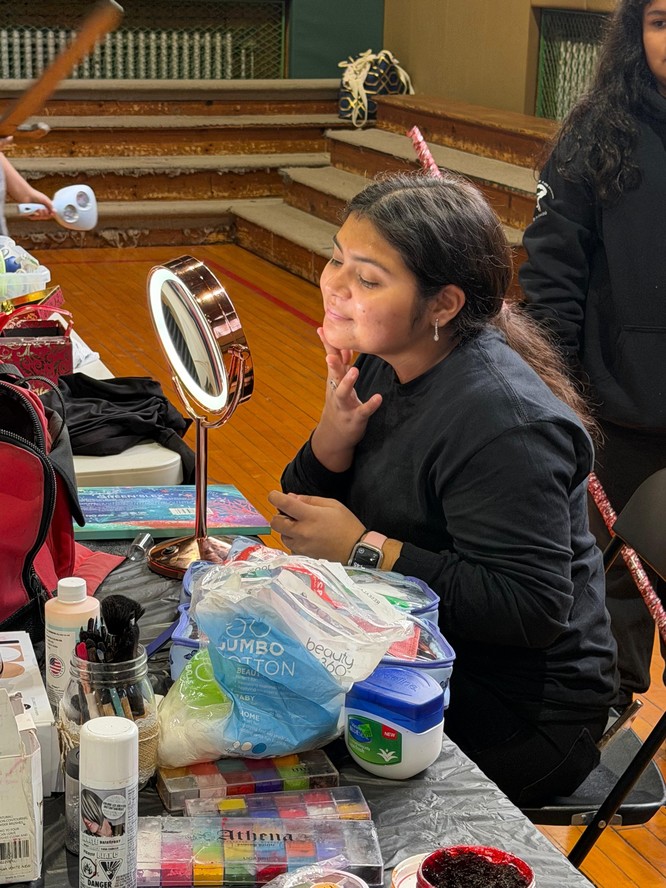 Port Chester: A young girl gets ready to perform in the Pastorela
