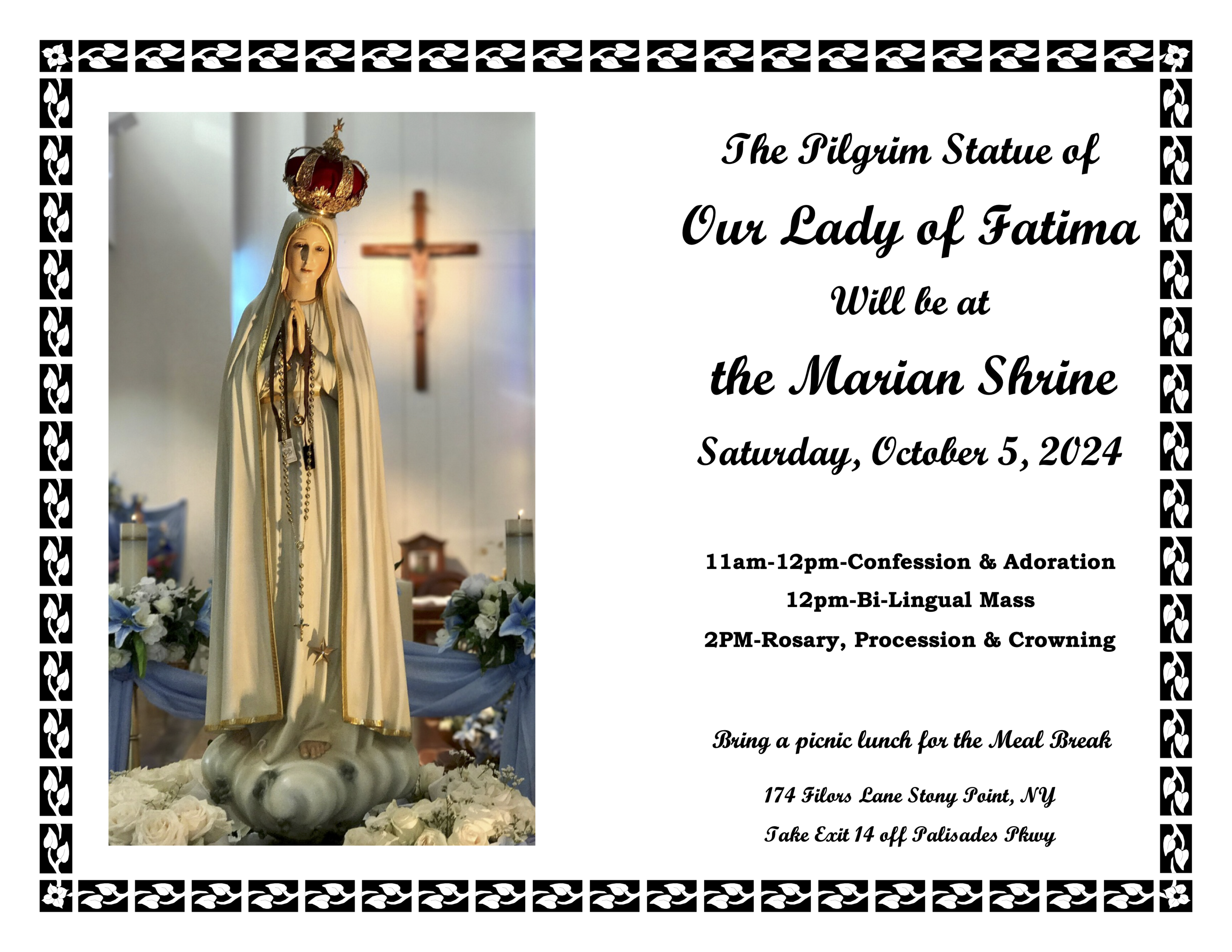 Our Lady Of Fatima Visits The Marian Shrine Oct 5 2024