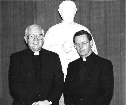 Outgoing Director Of Don Bosco Tech Fr. Ken Mcalice Right Is Ready To Hand Off The School And Community To Fr. Sid In 1987. Province Archives