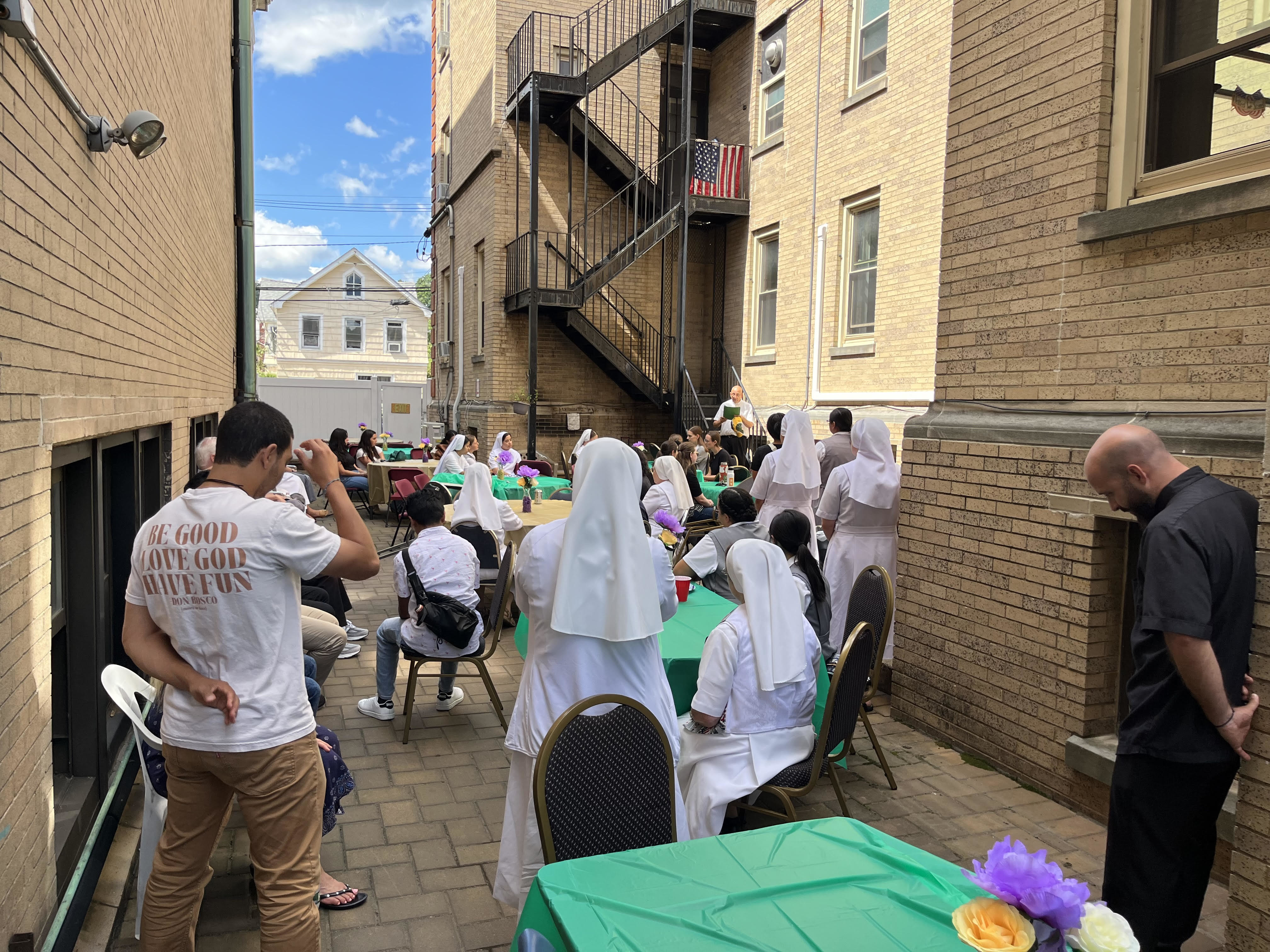 Fr. Tom Ruekert leads our Salesian Family Labor Day prayer. 