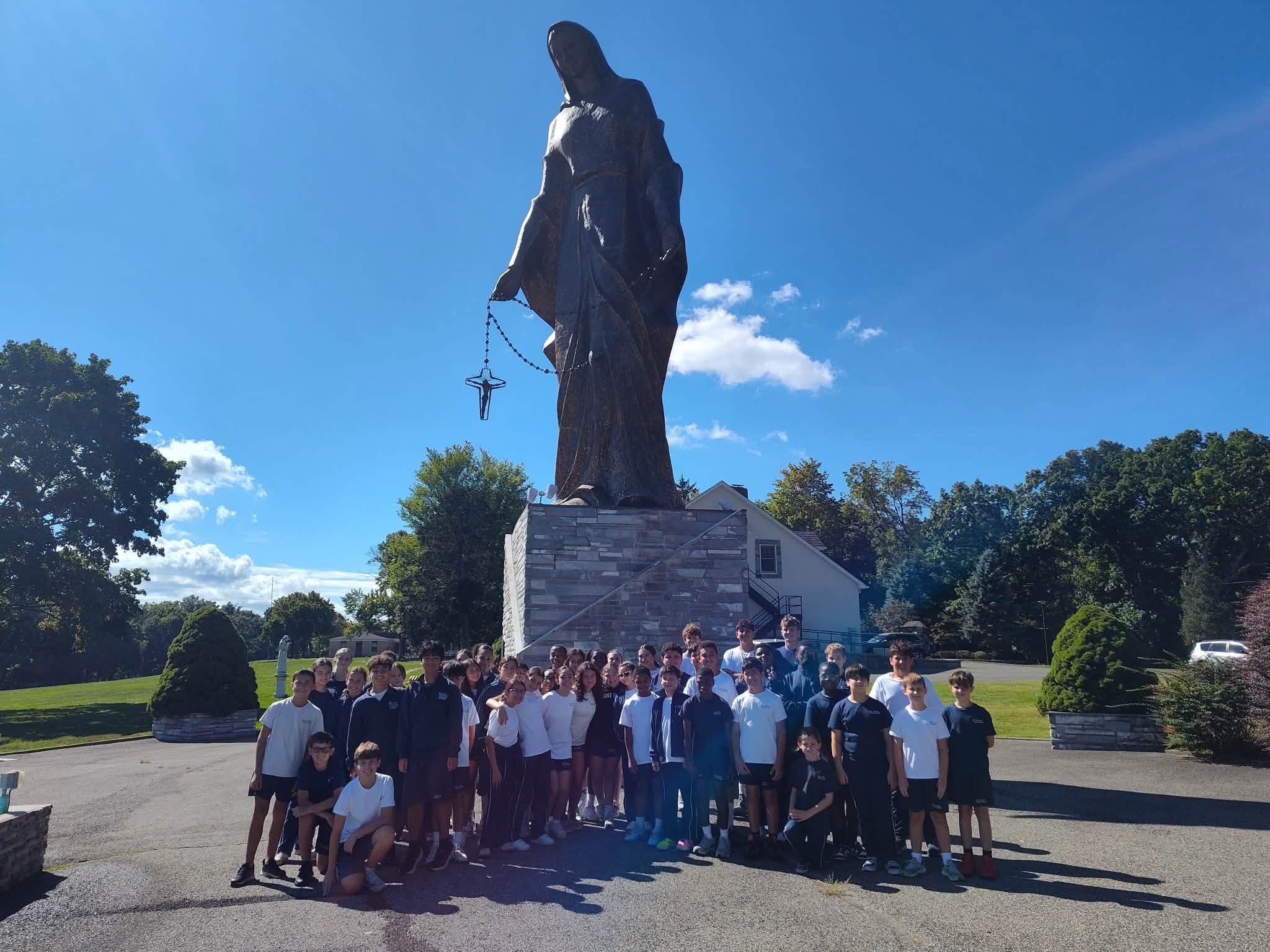 Stony Point: Students from the Academy of St. Paul gather at the National Shrine for a school-wide retreat.