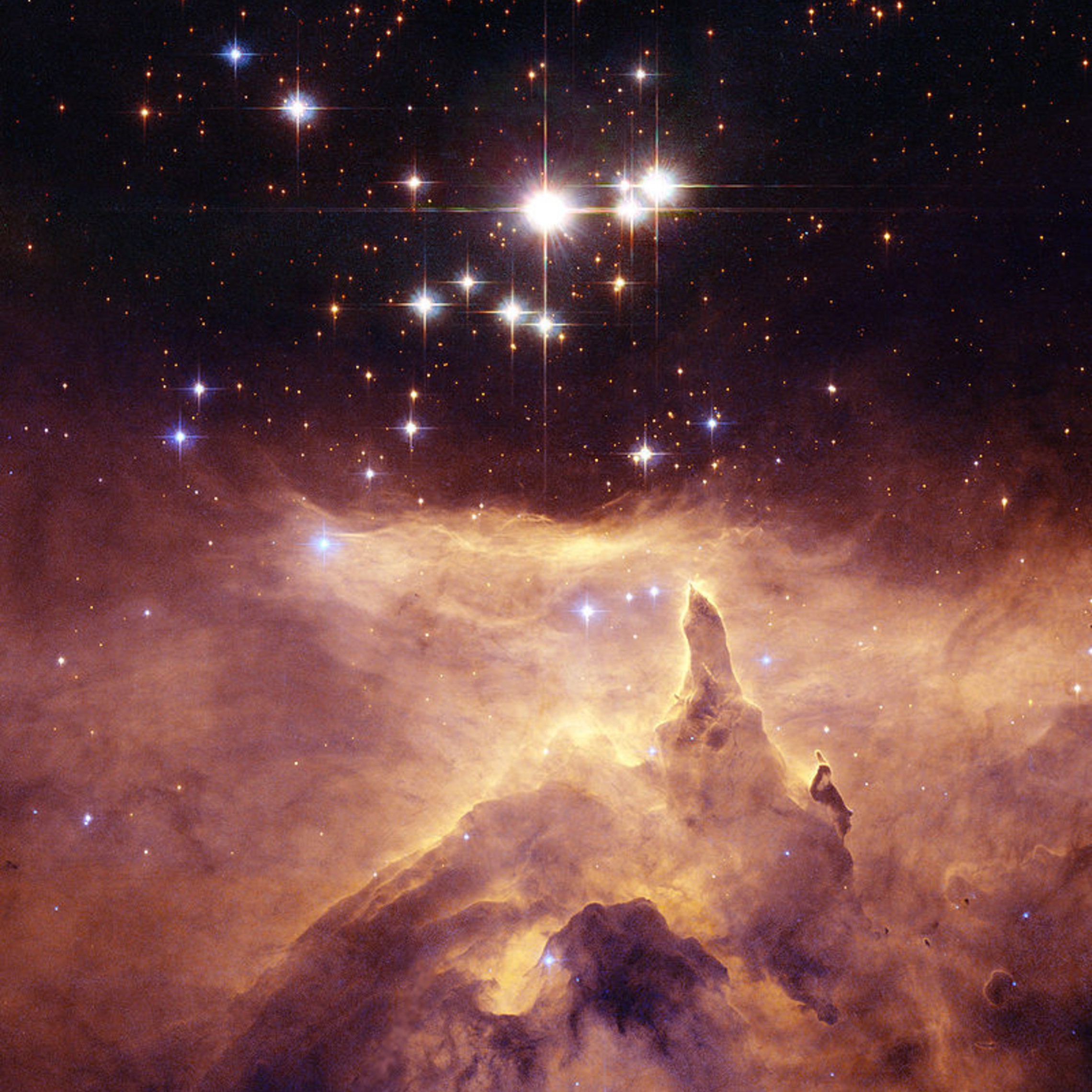 Hubble telescope, Star cluster Pismis 24 with nebula