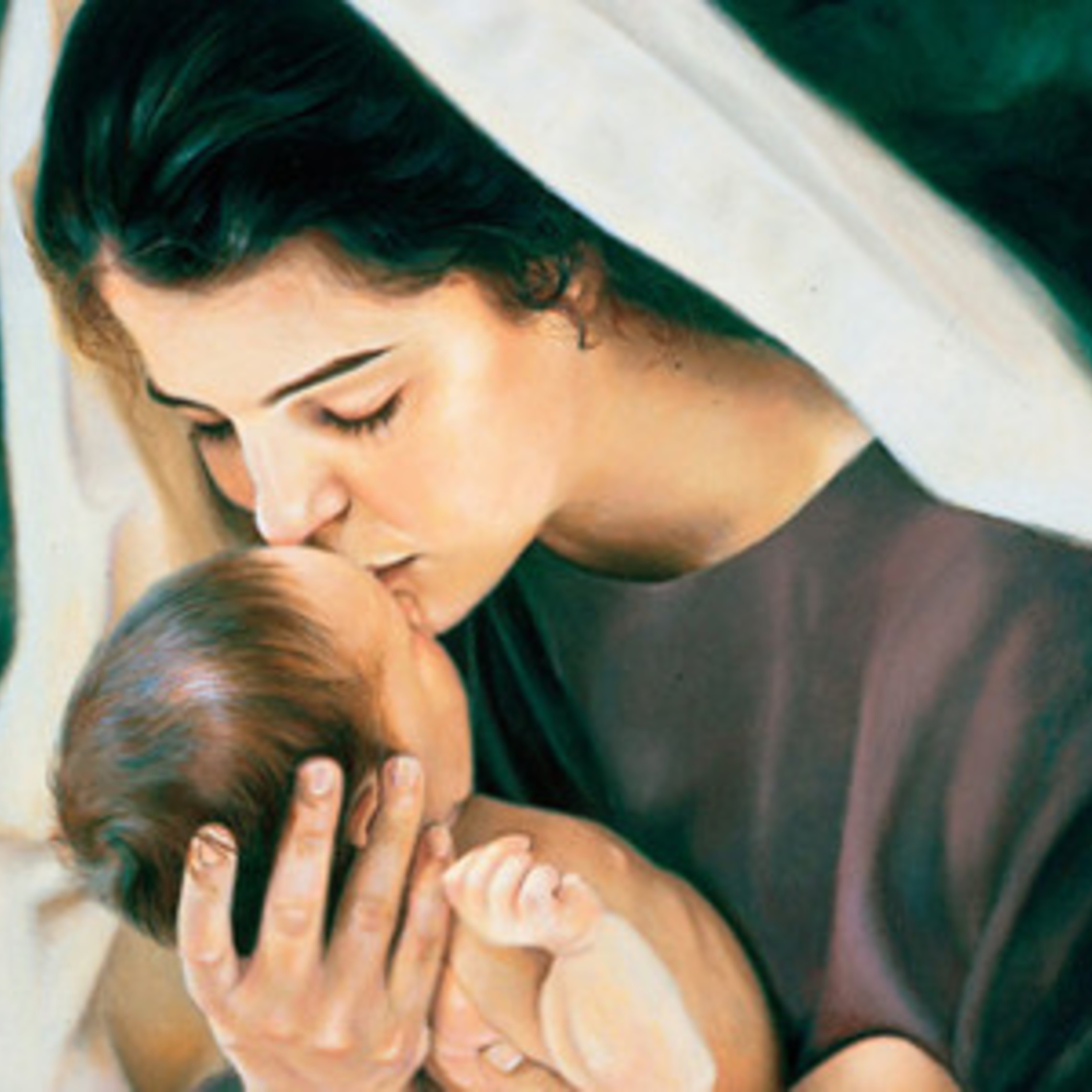 Mary Kissing Baby Jesus