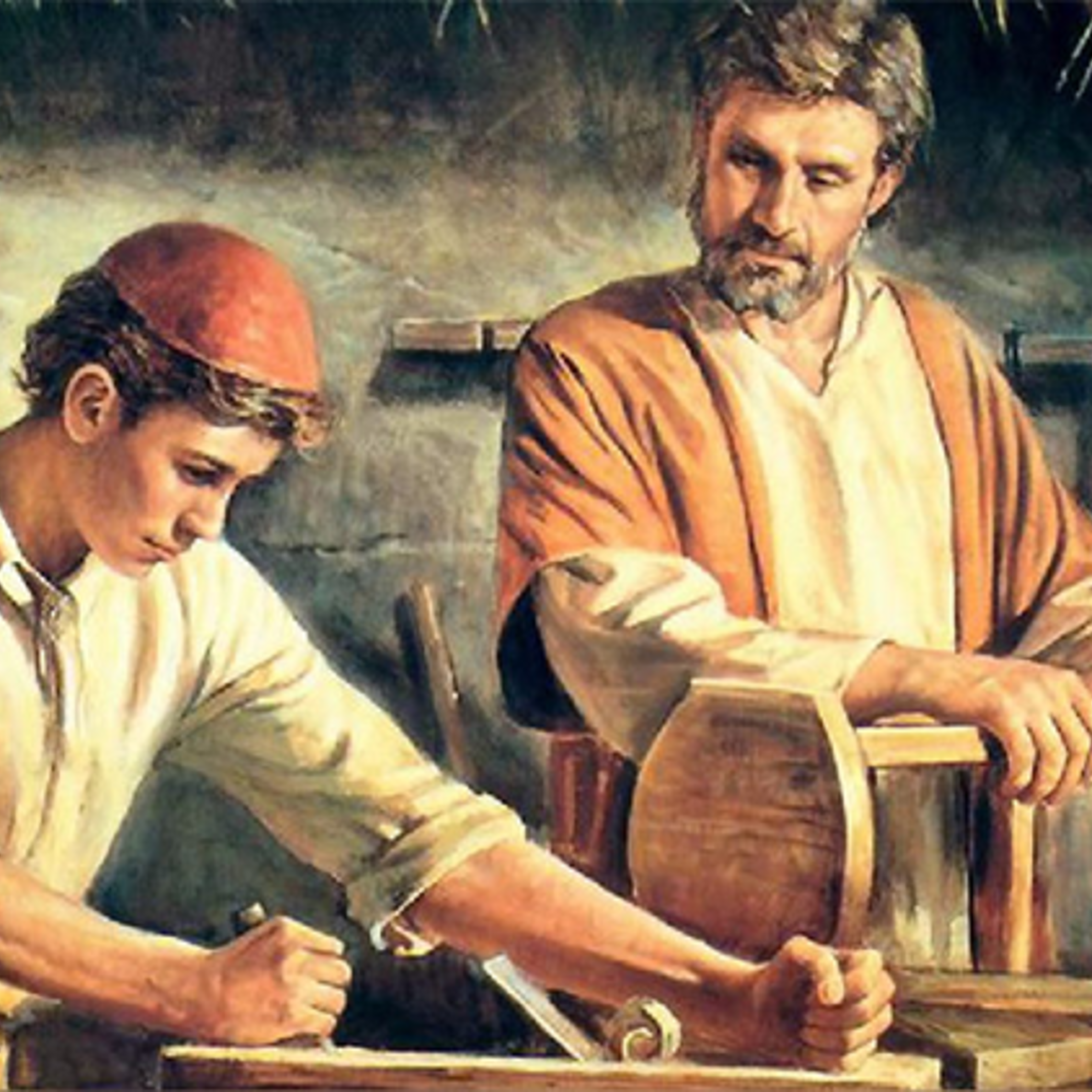 St. Joseph and Jesus working