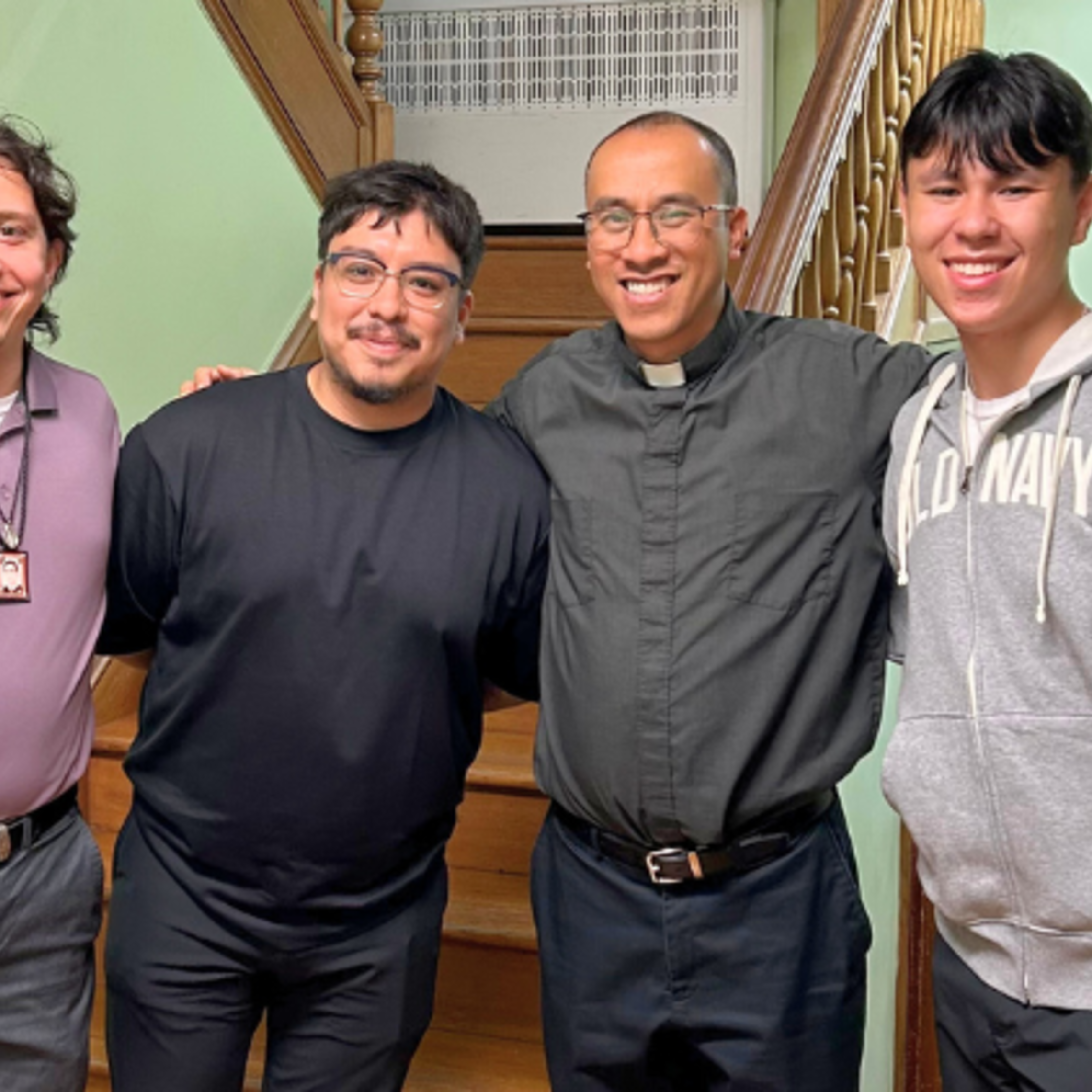 (from left to right) Candidates Genaro Cantú and Luis Marquez, Provincial Fr. Dominic Tran, and Candidate Rowan Pham | Credit: Fr. Dominic Tran, SDB New Candidates 2025