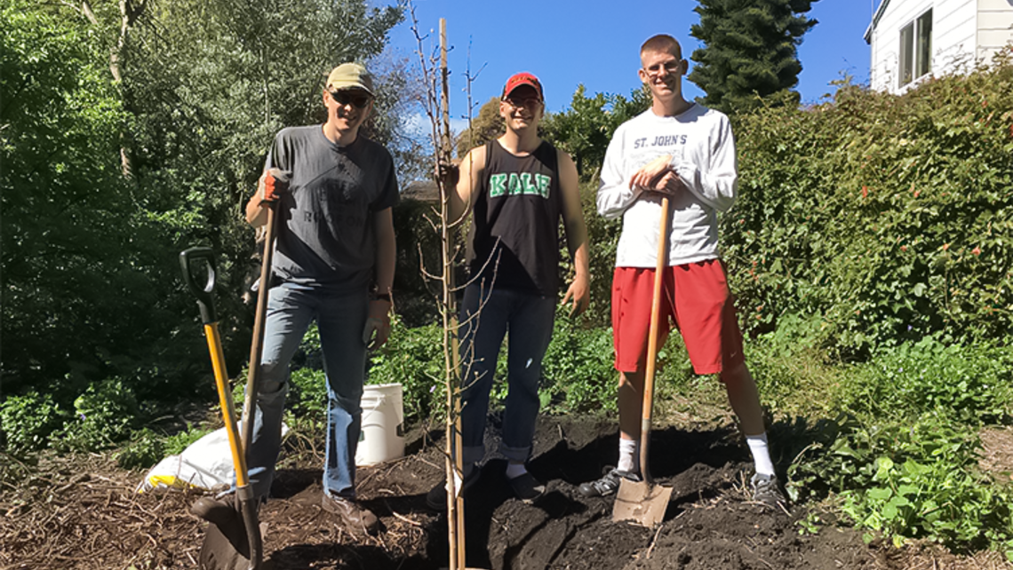 (from left to right) Novices Chris Green, Reegan Ledet and Paul Hotovy Photo credit: Fr. John Puntino, SDB "The Green Corona Novitiate"