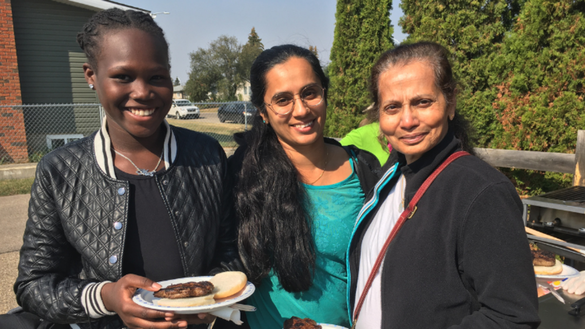 Parishioners enjoy lunch together | Photo by Nanith Tynan Edmonton Parish Festival