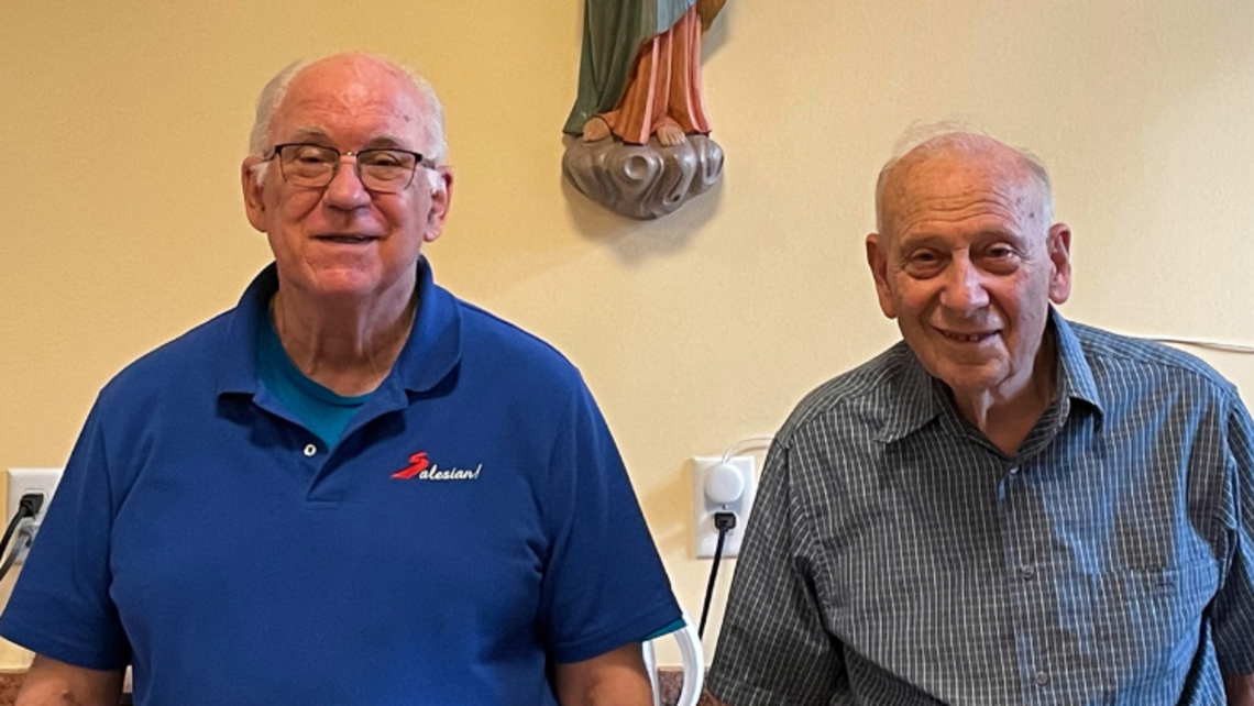 (front left to right) Fr. Tom Dunne, SDB, and Fr. John Blanco, SDB | Photo by Fr. Abraham Feliciano, SDB Grandparents Day