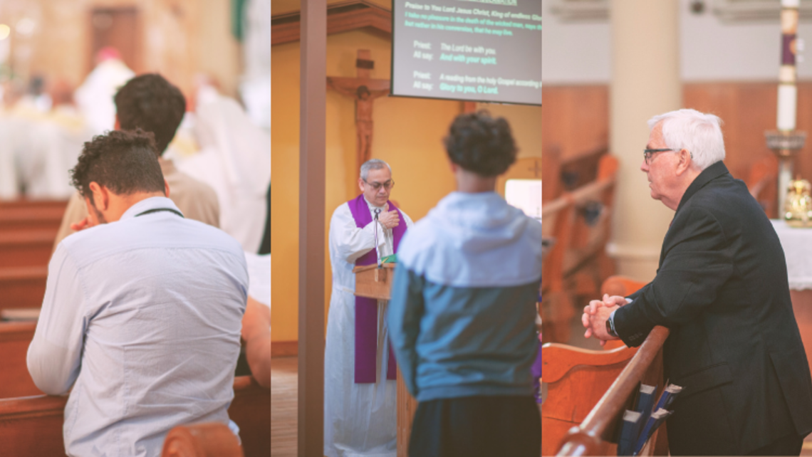 Bro. Rafael Vargas, Fr. Franco Pinto, and Bro. Bill Hanna, SDBs, during prayer moments at province events throughout this year. | Credit: Province Office of Youth and Young Adult Ministry Great Days of Advent 2025
