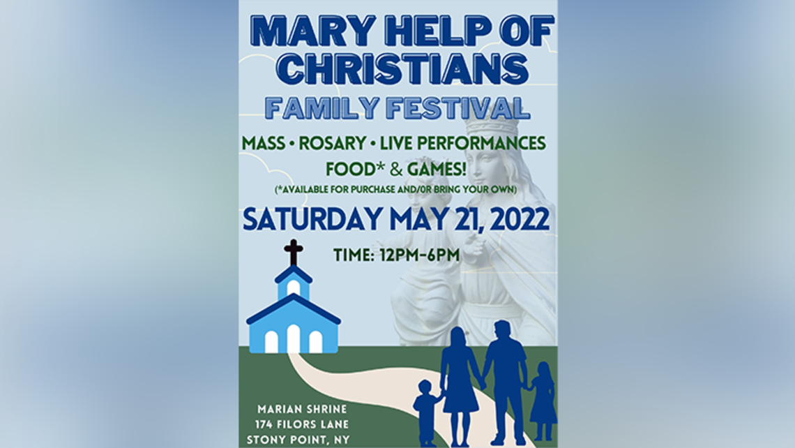 Flyer for this year's Marian Day | Designed by Meg Rodriguez Marian Day 2022 Web