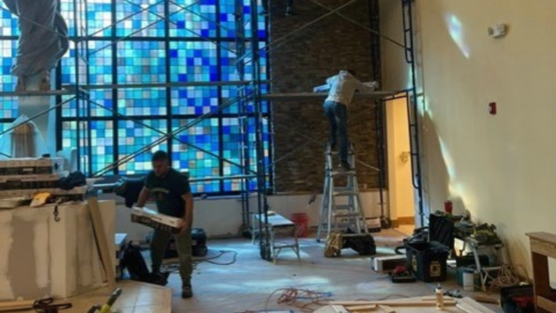 Continuation of renovations to the Mary Help of Christians Chapel | Photo by Mary D'Urso Marian Shrine Renovations Continued