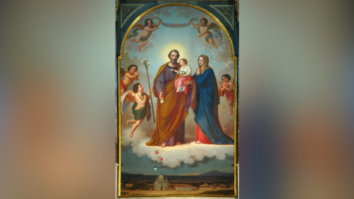 Image of St. Joseph in the Basilica of Mary Help of Christians in Valdocco, Turin, Italy 