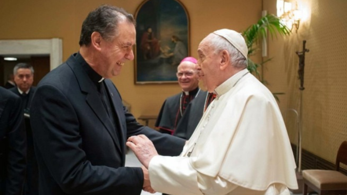 The Rector Major and Pope Francis embrace at the Vatican Christmas Concert, December 2021 | Photo by Vatican Media Message of the Provincial 03.10.22
