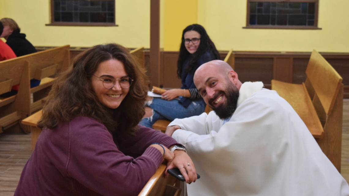 Victoria Weekley, Sammey Chrisholm, and Fr. Steve DeMaio, SDB | Photo by Salesian Youth Ministry Message of the Provincial 10.27.22