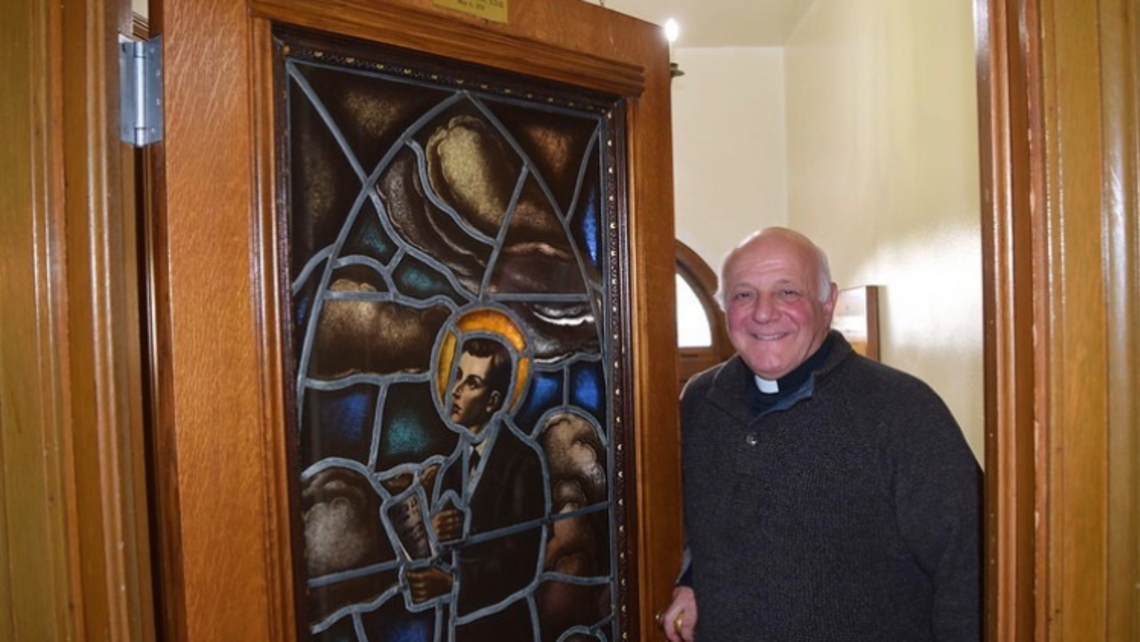 Fr. John Nazzaro, SDB, director of the Orange community, welcomes the producers of Valdocco: A Salesian Family Podcast to feature him in the episode "Deal Me In." | Photo by Vicky Weekley Message of the Provincial 11.23.21