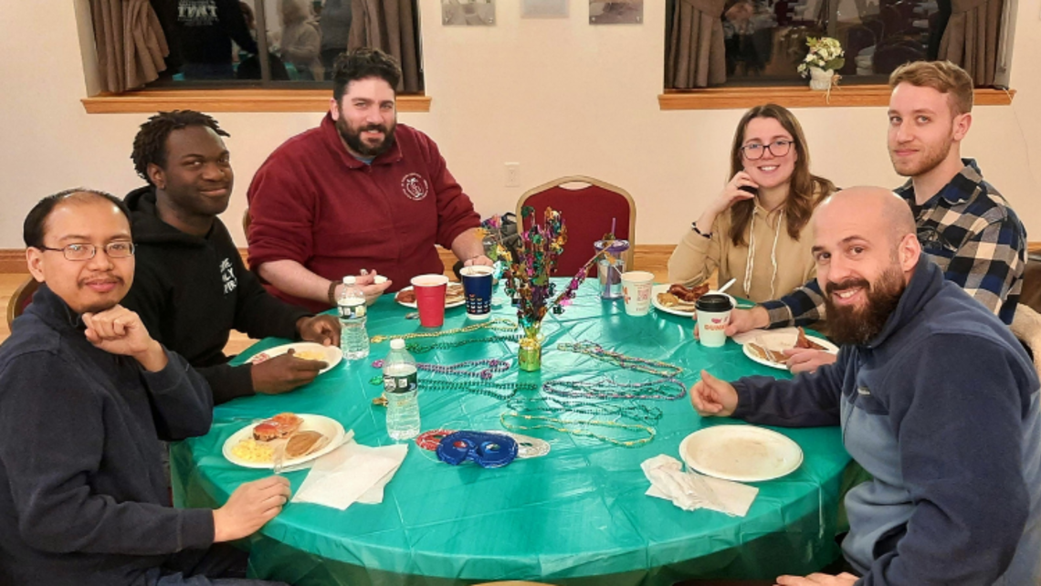 Fr. Steve DeMaio, SDB with young adults at the Marian Shrine | Photo by Fr. Dennis Donovan, SDB Monthly Young Adult Night In Stony Point