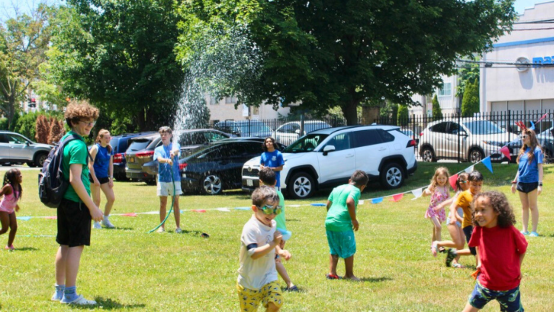 Camp Echo Bay campers on the lawn at Salesian High School | Photo courtesy of Camp Echo Bay's Facebook New Rochelle: Camp Echo Bay 2023