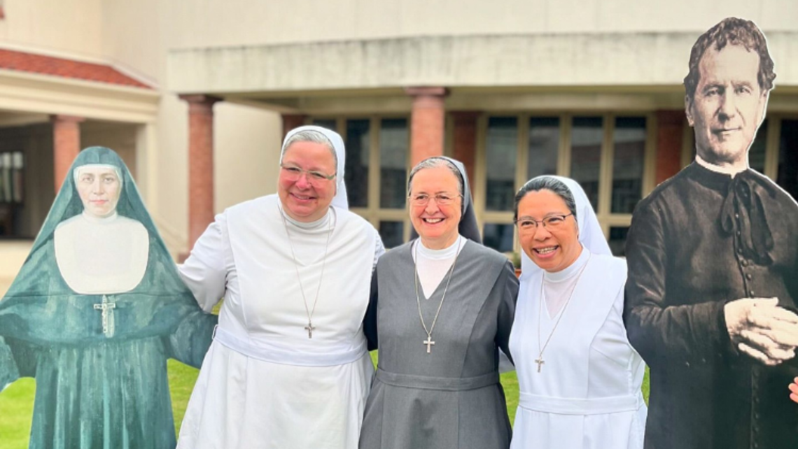 Haledon Provincial Sr. Colleen Clair, Mother General Chiara Cazzuola, and San Antonio Provincial Sr. Thuy Hong Nguyen, FMAs | Courtesy of Salesian Sisters’ Facebook October 2024 Snippets