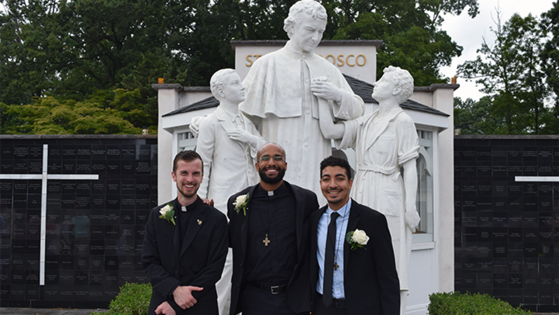 (from left to right) Brs. Joshua Sciullo, Branden Gordon, and Rafael Vargas | Photo by Fr. Mike Mendl, SDB Perpetual Professions