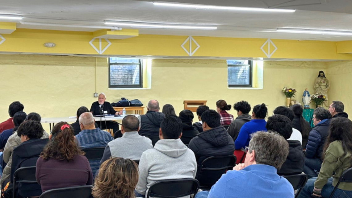 Fr. Jorge Rodriguez gives a talk during the retreat. | Photo by Fr. Franco Pinto, SDB Port Chester: St. John Bosco Parish Hosts OCIA Retreat