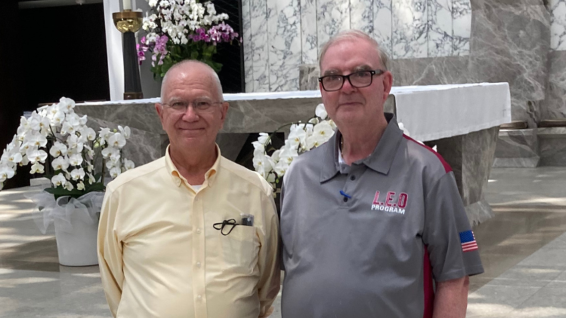 (front left to right) Br. Bernie Dubé, SDB, and Br. Tom Sweeney, SDB | Photo by Br. Bernie Dubé, SDB Religious Brothers Conference 2022