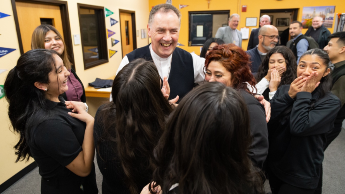 The Rector Major with DBCR students and families | Photo by Casey Rosil Rector Major at DBCR
