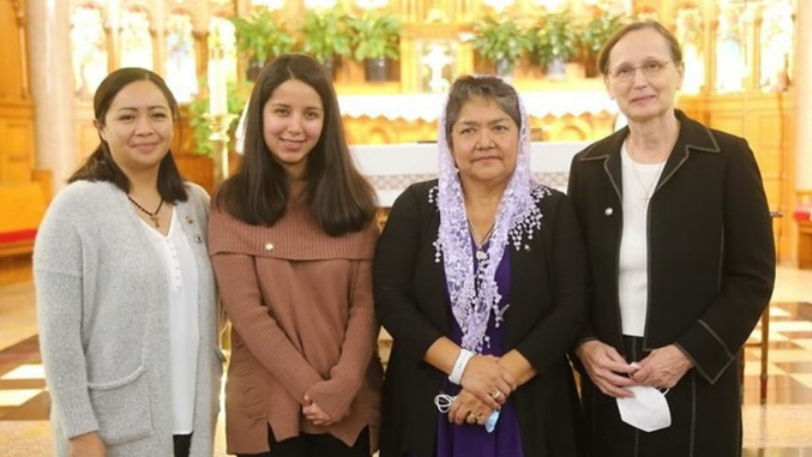 (from left to right) Elizabeth Sigua, Emily Maldonado, Maria Hetzel, and Katrina Rukaj | Photo by Angela O'Donnell Salesian Cooperators in Port Chester