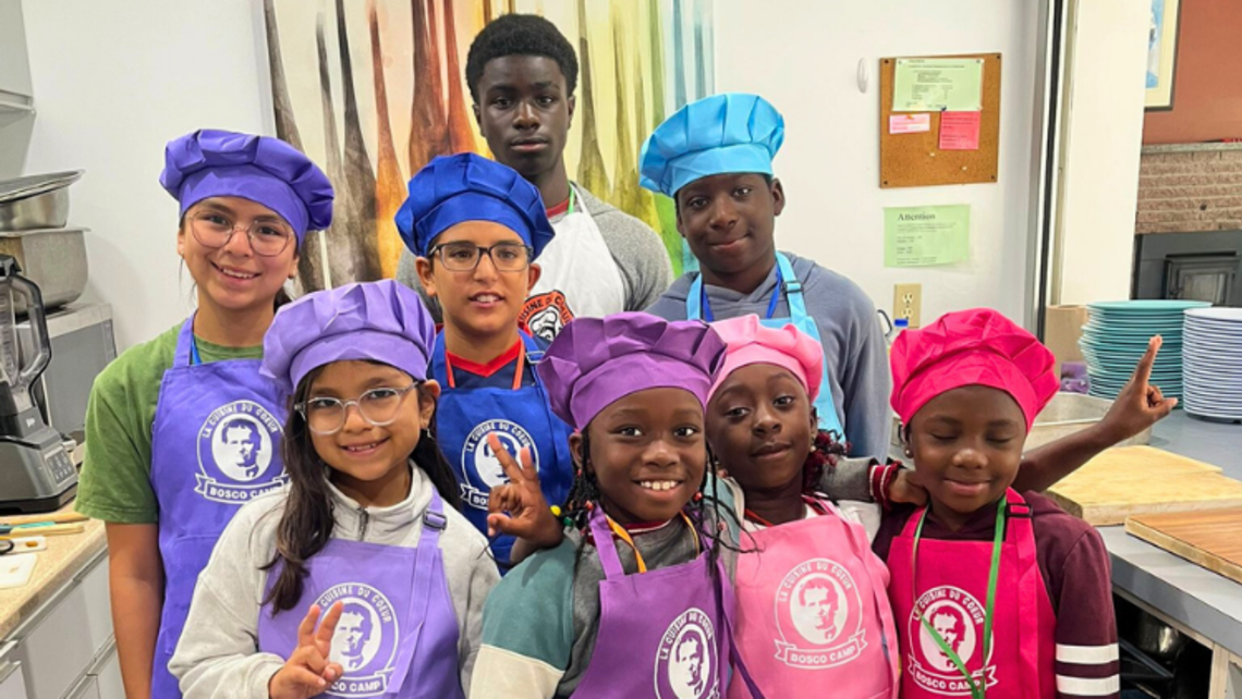 Young people at Bosco Camp in the kitchen | Credit: Fr. Pierre Célestin Ona Zue, SDB Sherbrooke: First Edition of Bosco Camp