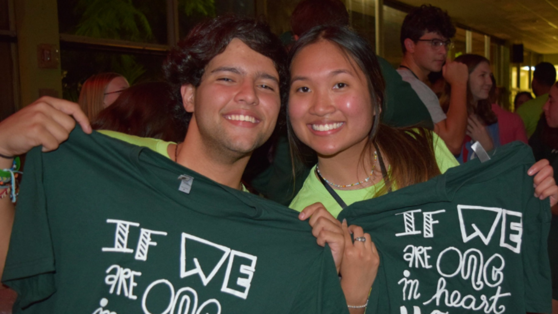2021 Northern SLR attendees hold up shirts with a quote from Don Bosco | Photo by Vicky Weekley SYM Corner 02.10.22