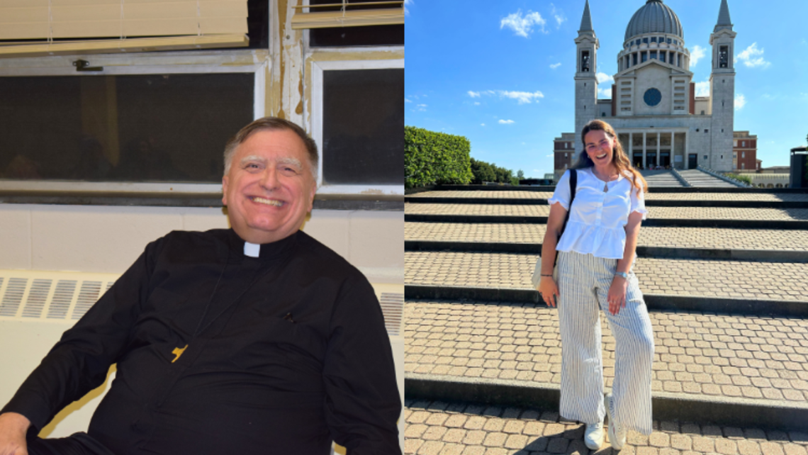 (from left to right) Fr. Louis Molinelli, SDB, and Ms. Victoria "Vicky" Weekley | Photos courtesy of Salesian Office of Youth and Young Adult Ministry and Vicky Weekley Thank You Fr. Lou and Welcome Vicky!