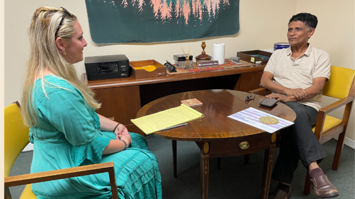 Fr. Thomas (right) speaks with Miss St. Clair on the importance of advocacy | Photo by Fr. Mathew Thomas Panamkattu, SDB Thank You, Fr. Thomas!