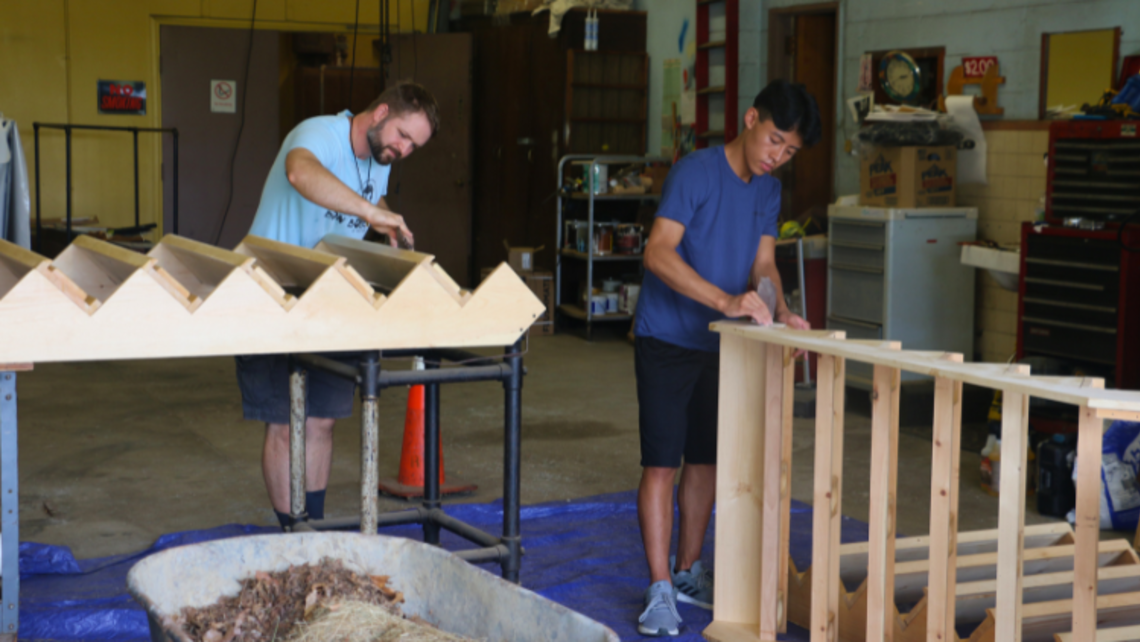 Bro. Travis Gunther, SDB, and a Don Bosco Prep B.E.S.T. student partake in some carpentry in Stony Point, NY, a few years ago. | Courtesy of Bro. Travis Gunther, SDB Weekly Prayer: Religious Brothers' Day 2025