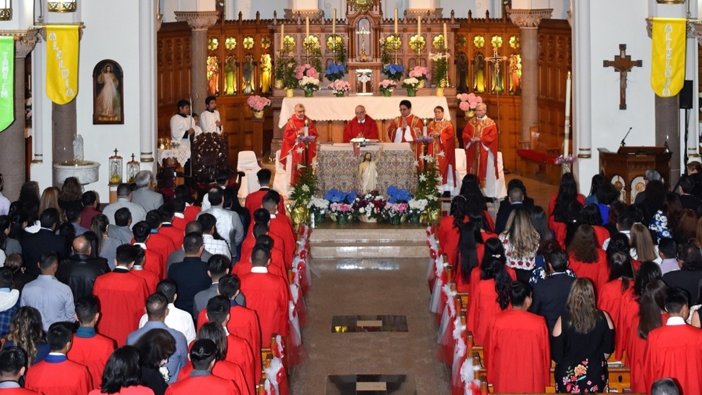 Celebration of Confirmation at St. John Bosco Church in Port Chester, N.Y.