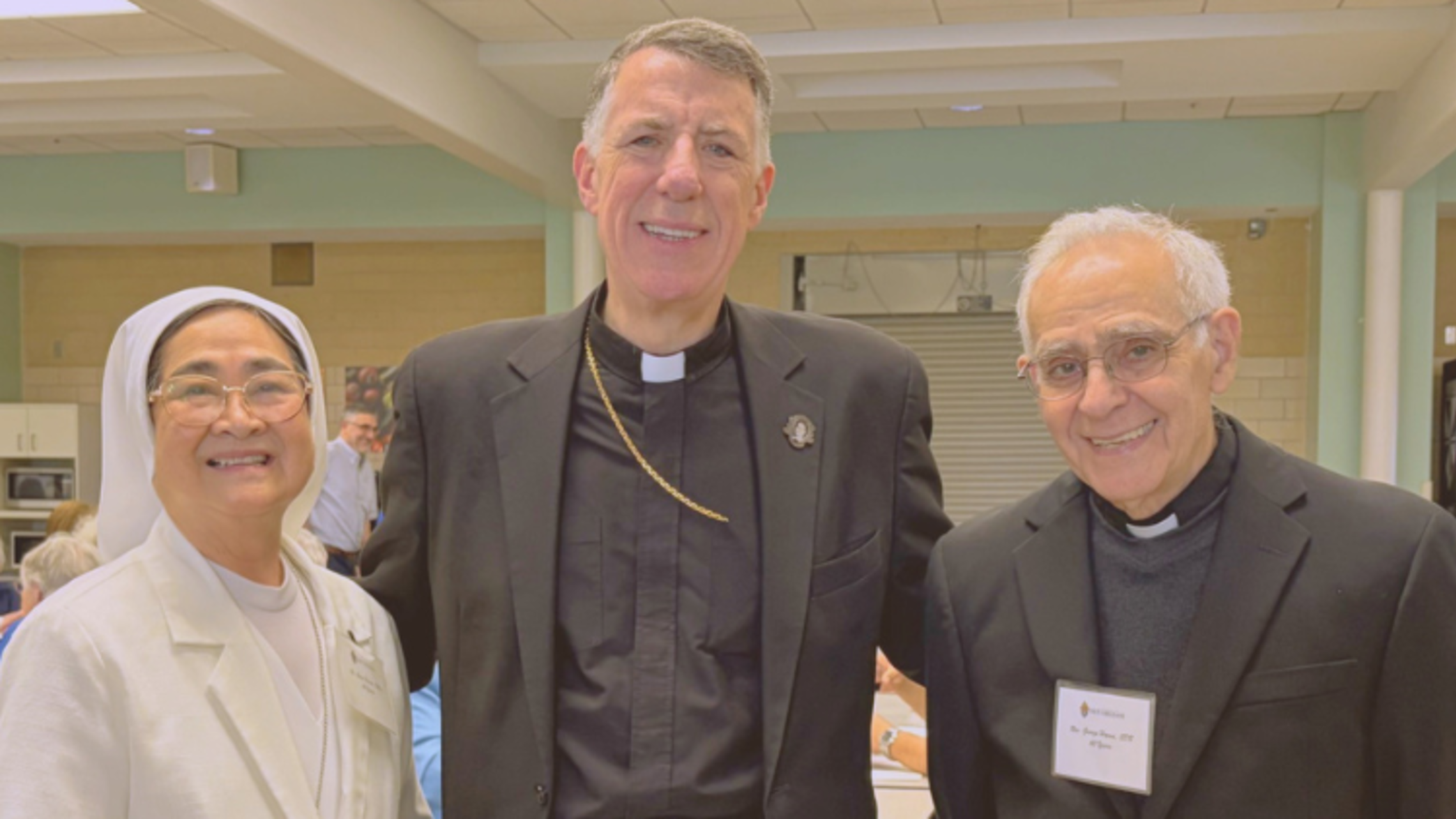Sr. Rosa, Archbishop Checchio, and Fr. George after the Mass
