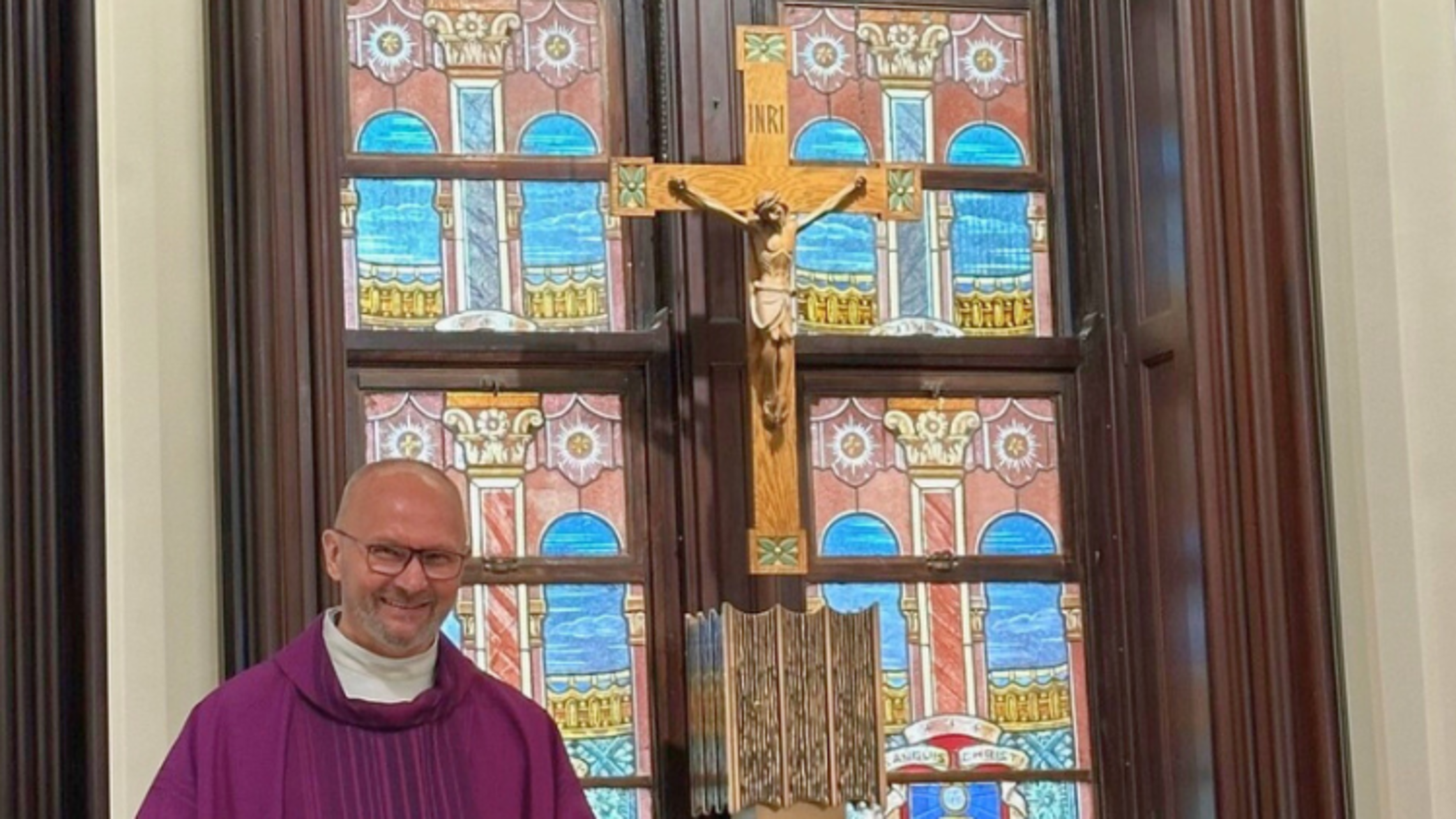 Fr. Gabriel Stawowy, SDB, during his farewell Mass at the Salesian Provincial Center in New Rochelle, NY | Photo by Fr, Franco Pinto, SDB, Vice-Provincial and Province Delegate for Ministry Congratulations, Fr. Gabe!