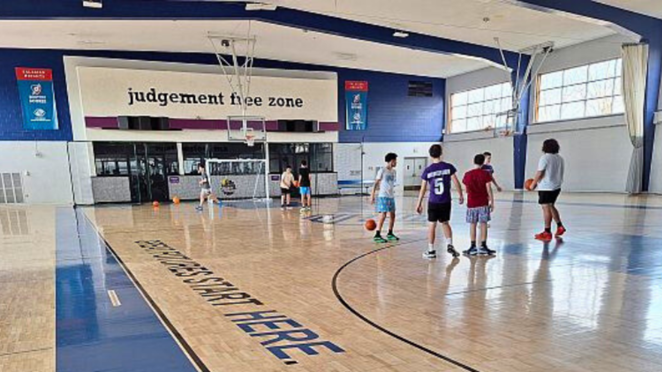 Club members play basketball | Courtesy of Bro. Bob Metell, SDB East Boston: March 2025