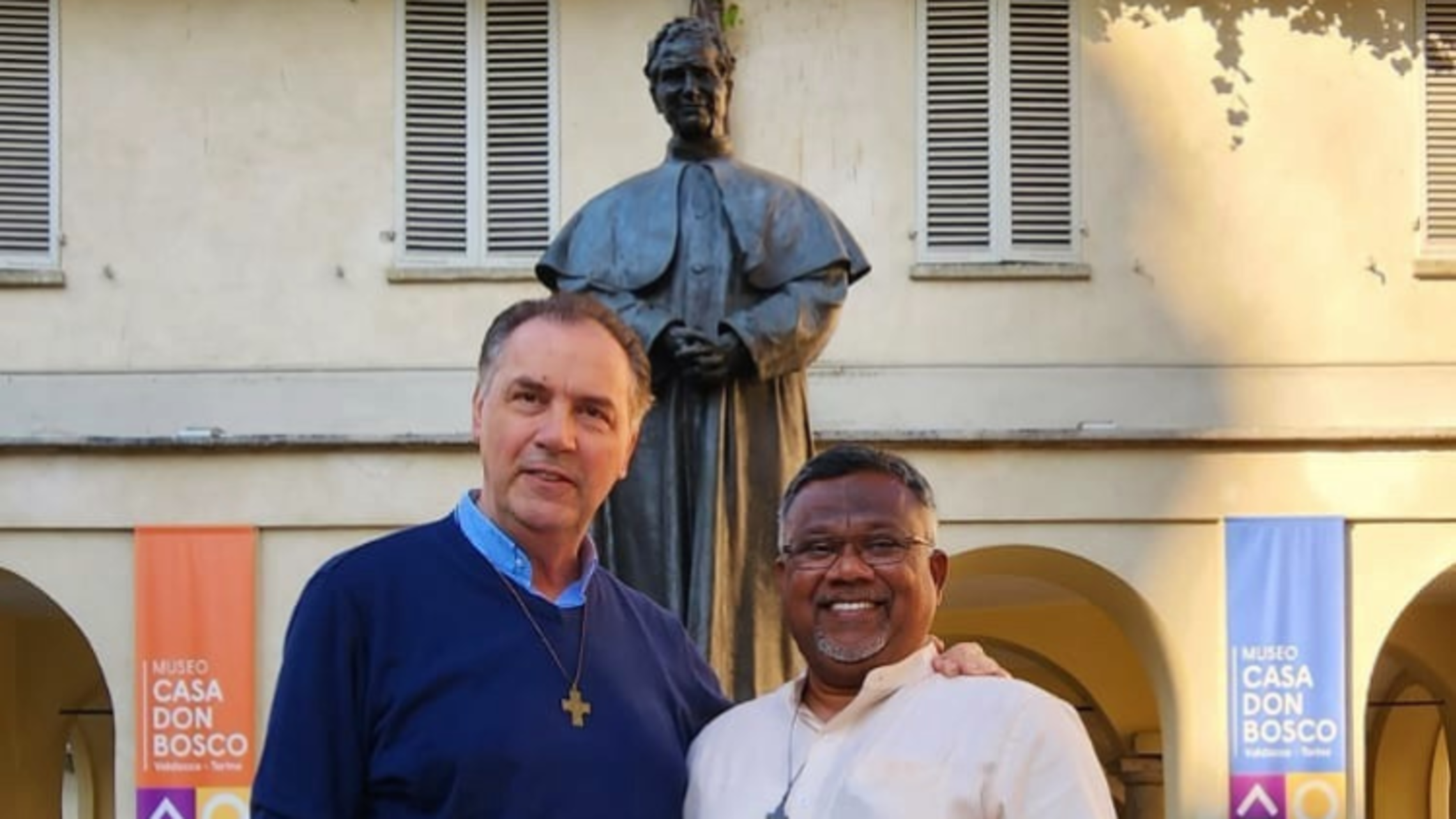 The Rector Major with Rev. Dr. Adaikala Raja John, SDB | Photo by Rev. Dr. Adaikala Raja John, SDB Edmonton Pilgrimage to Valdocco
