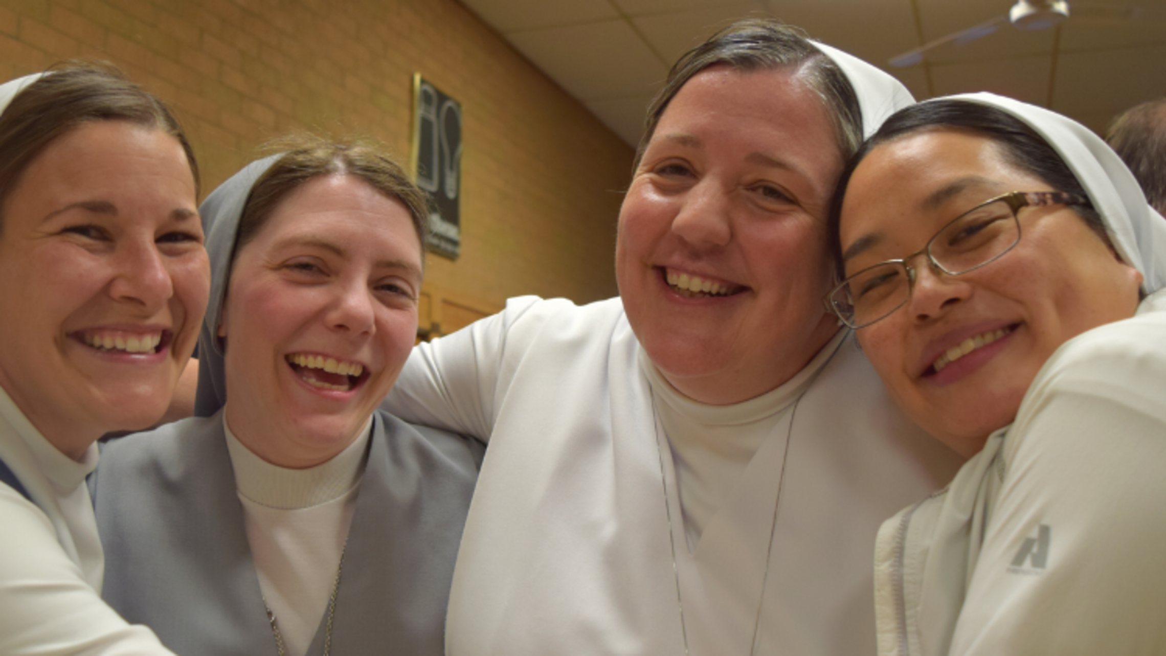 (from left to right) Sr. April Hoffman, FMA; Sr. Kelly Schuster, FMA; Sr. Kate Flanagan, FMA; and Sr. Christina Chong, FMA | Designed by Vicky Weekley Sr. Katie Valdocco Episode