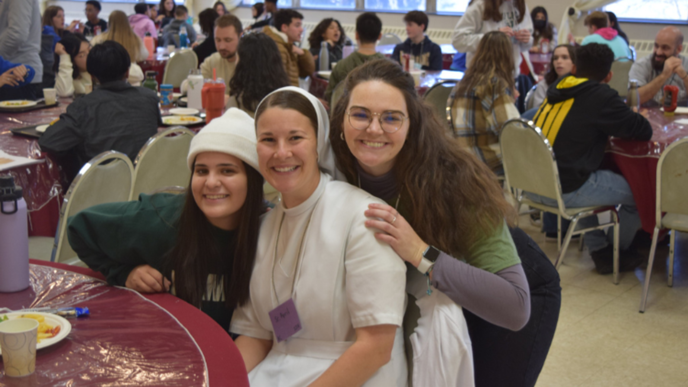 (front left to right) ILS alumna Alyssa Vega '22; Sr. April Hoffman, FMA; and Province Associate Director of Youth Ministry Vicky Weekley | Photo by Salesian Youth Ministry SYM Corner 07.13.22